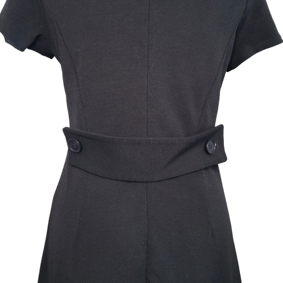 THEORY Black Jatinn K Oxford Knit Short Sleeve Sheath Dress Women's Size 00 - Picture 7 of 12